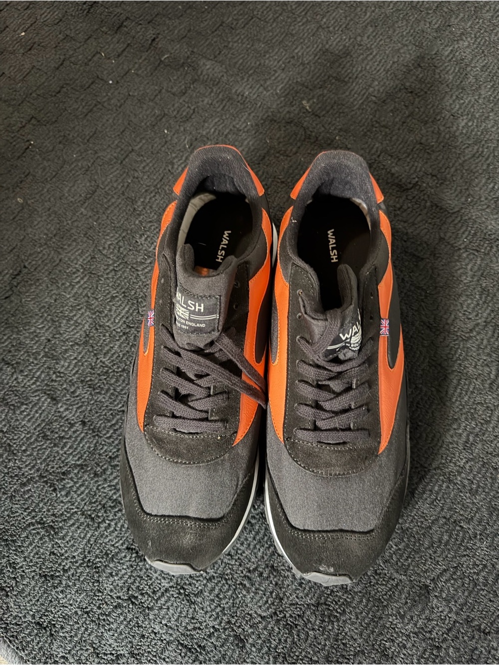 Norman Walsh Men's Orange and Black Running Sneakers